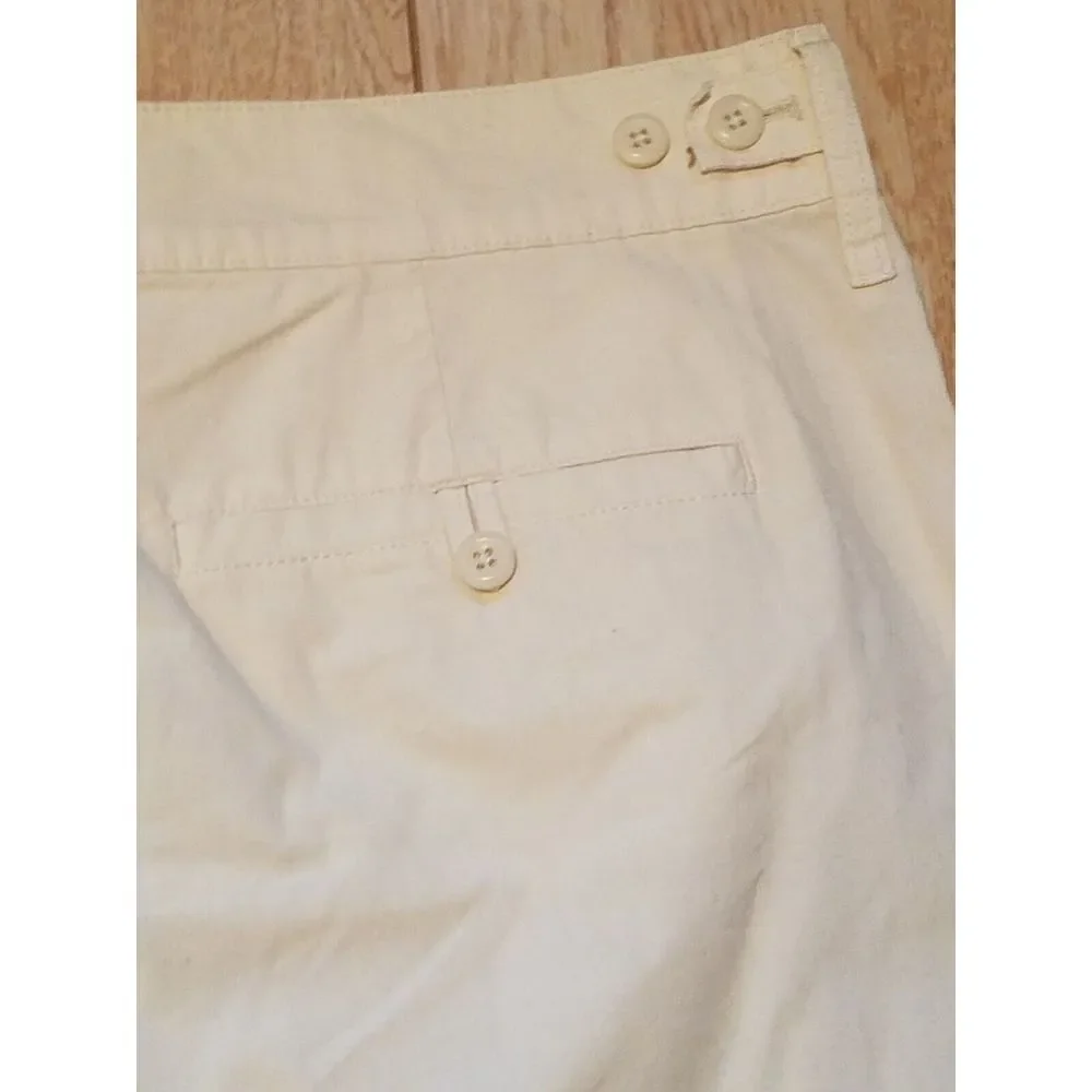 J Crew Cargo Pants Womens‎ 32 Natural Beige Ripstop Cotton Wide Leg BW538